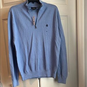 Brooks Brothers Light Blue Zip-Up Sweater
